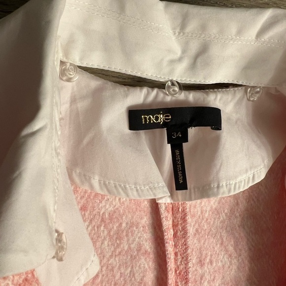 Maje Ranello Collared Mini Dress in Pink sz FR 34 XS 450$ - Picture 17 of 17